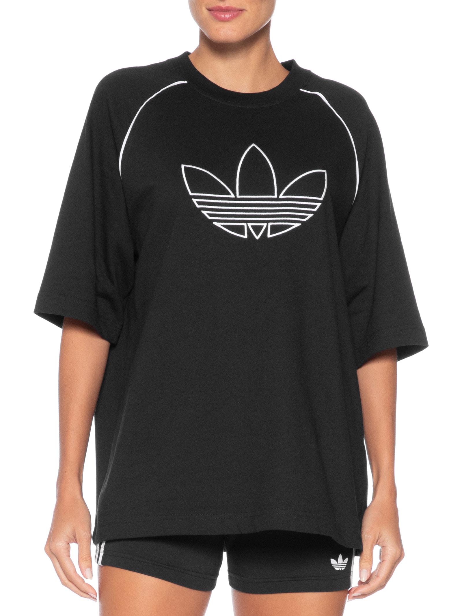 Camiseta Feminina Oversized T Adilenium Preto Adidas Originals
