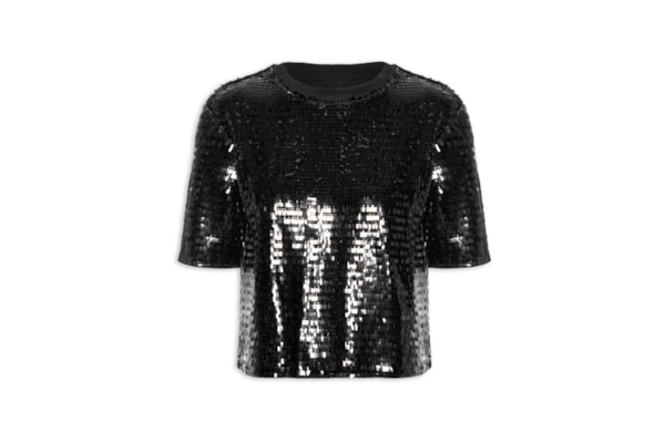 Camiseta Feminina Paetê - Preto 