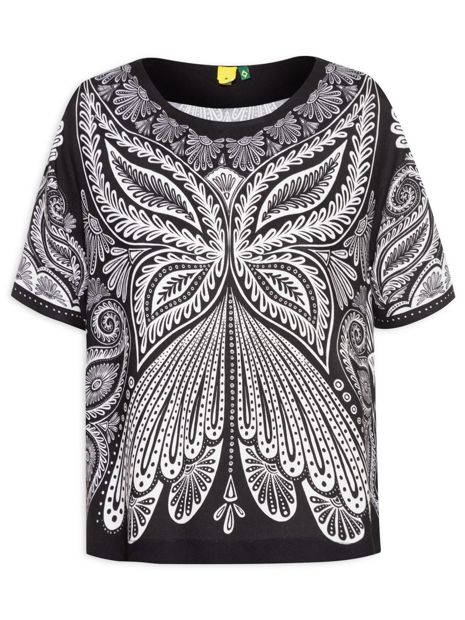 Camiseta Feminina Papillon Preto  Farm