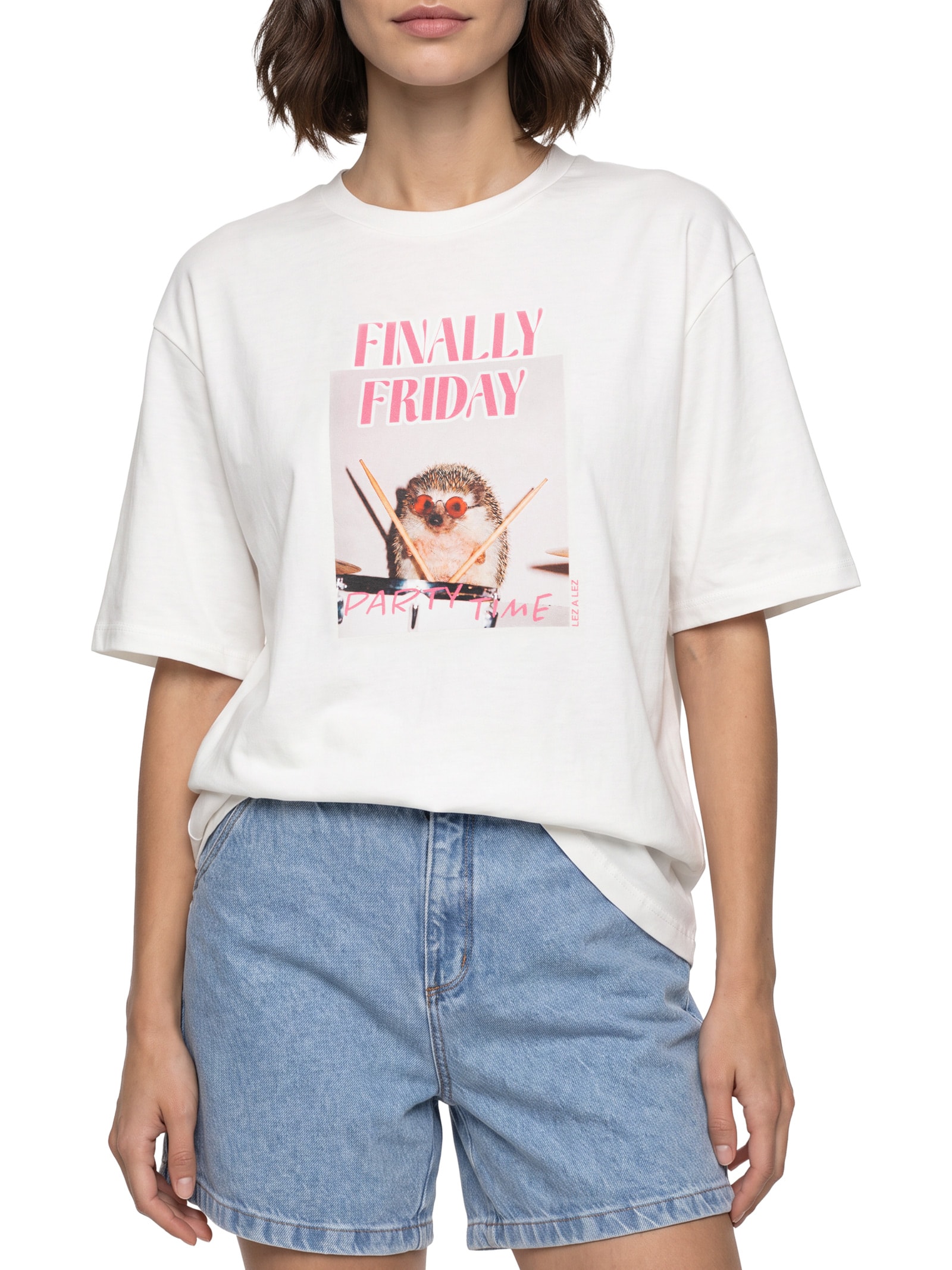 Camiseta Feminina Pet Week Friday Branco Lez A Lez