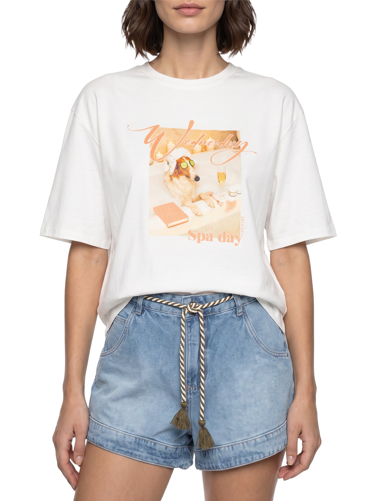 Camiseta Feminina Pet Week Wednesday Branco Lez A Lez