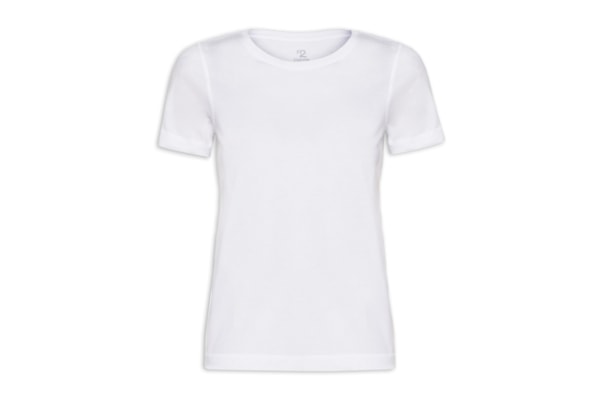 Camiseta Feminina Pima Manga Curta Decote Redondo - Branco