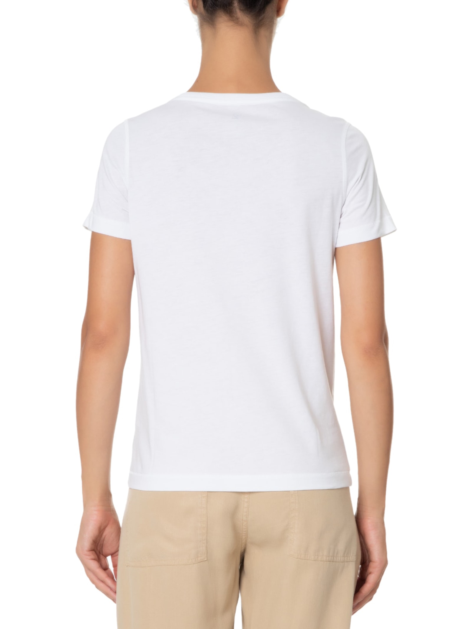 Camiseta Feminina Pima Manga Curta Decote Redondo Branco '2Essential