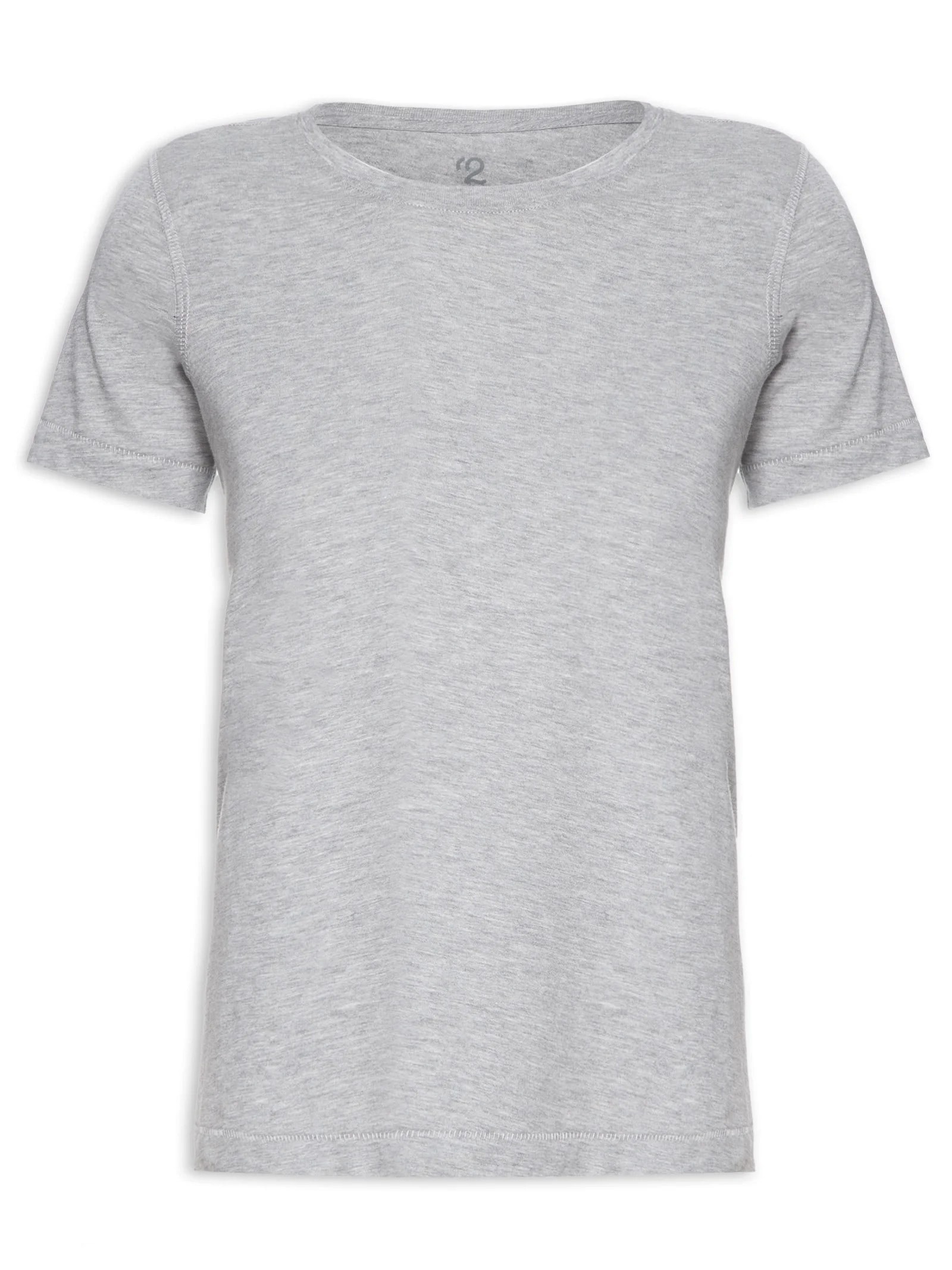 Camiseta Feminina Pima Manga Curta Decote Redondo Cinza '2Essential