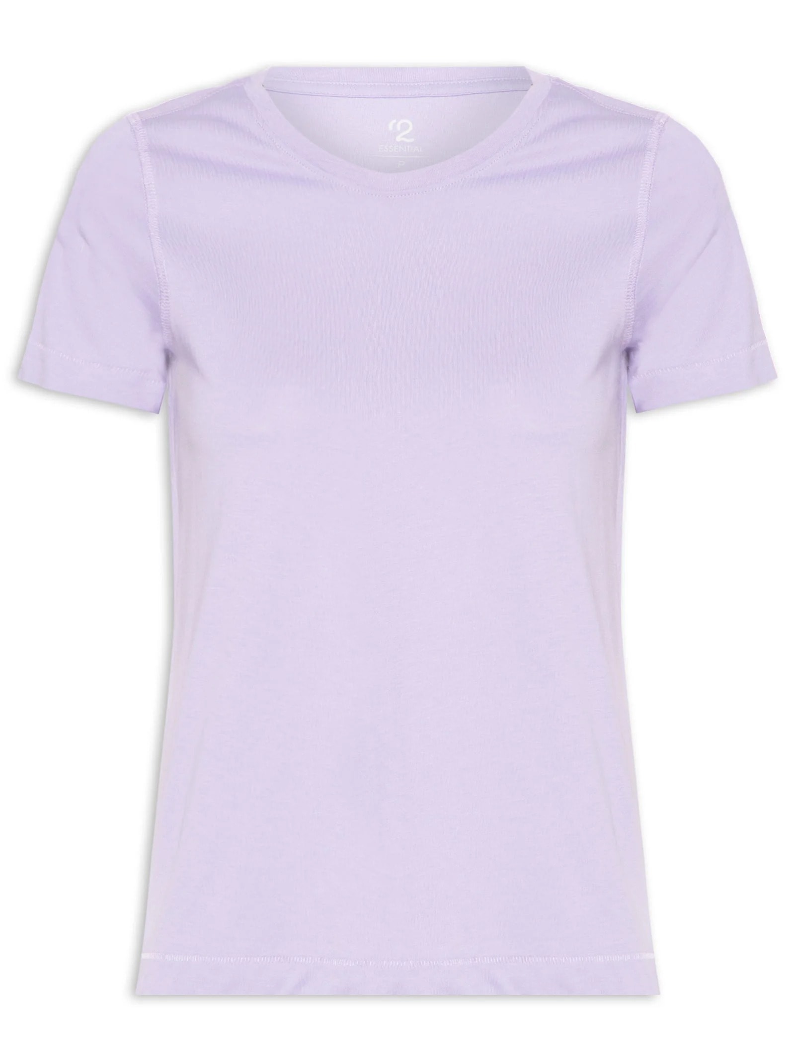 Camiseta Feminina Pima Manga Curta Decote Redondo Lilás '2Essential