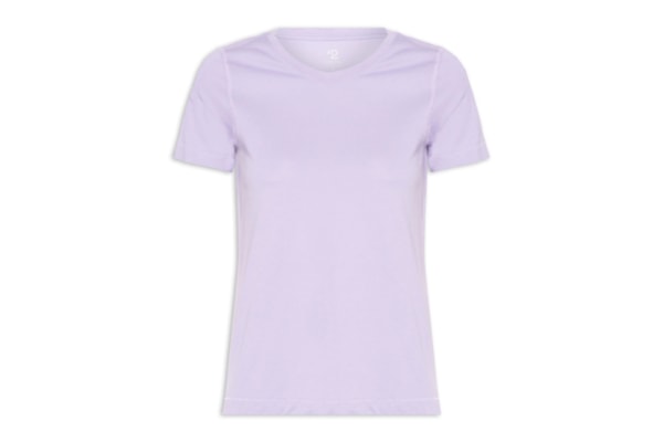 Camiseta Feminina Pima Manga Curta Decote Redondo - Lilás
