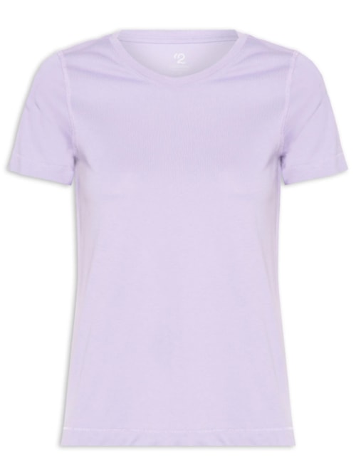Camiseta Feminina Pima Manga Curta Decote Redondo – Lilás