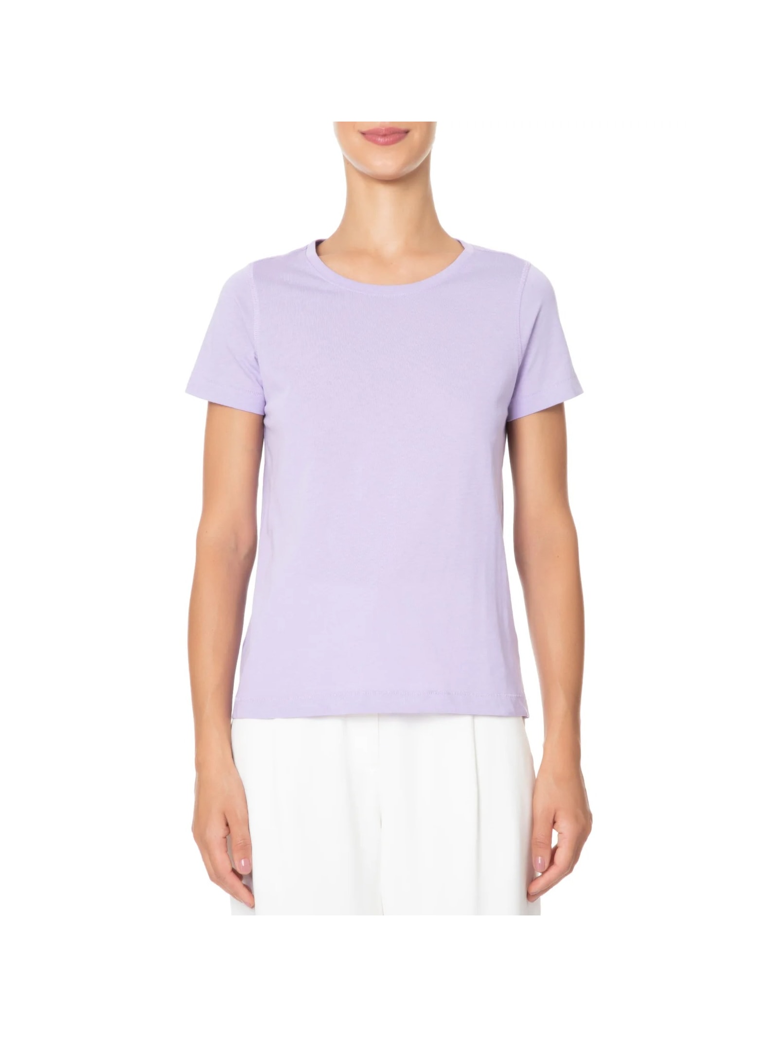 Camiseta Feminina Pima Manga Curta Decote Redondo Lilás '2Essential