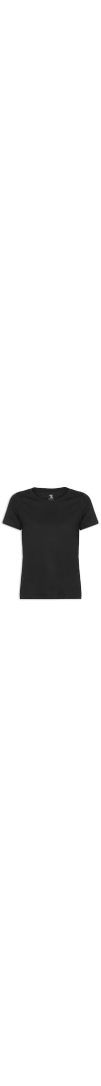 Camiseta Feminina Pima Manga Curta Decote Redondo - Preto