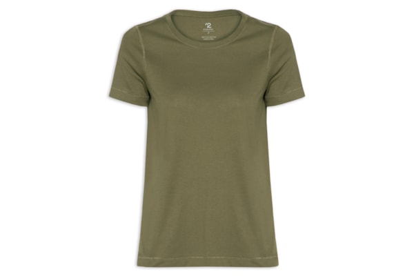Camiseta Feminina Pima Manga Curta Decote Redondo - Verde