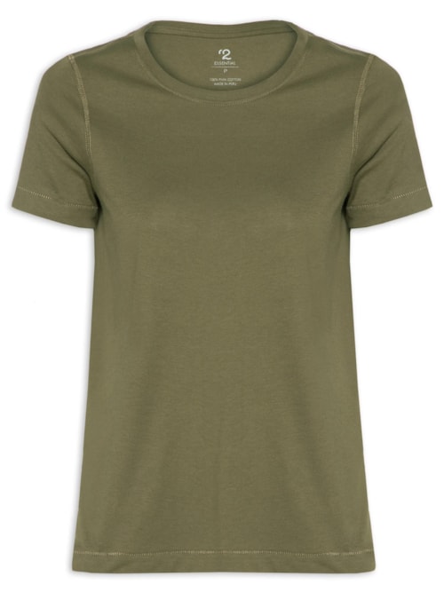 Camiseta Feminina Pima Manga Curta Decote Redondo – Verde