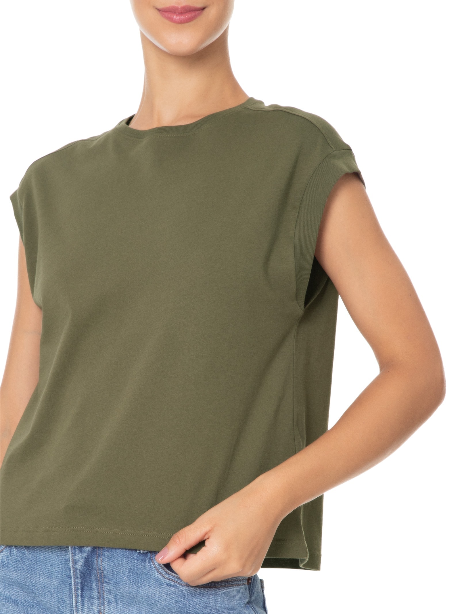 Camiseta Feminina Pima Manga Japonesa Verde '2Essential