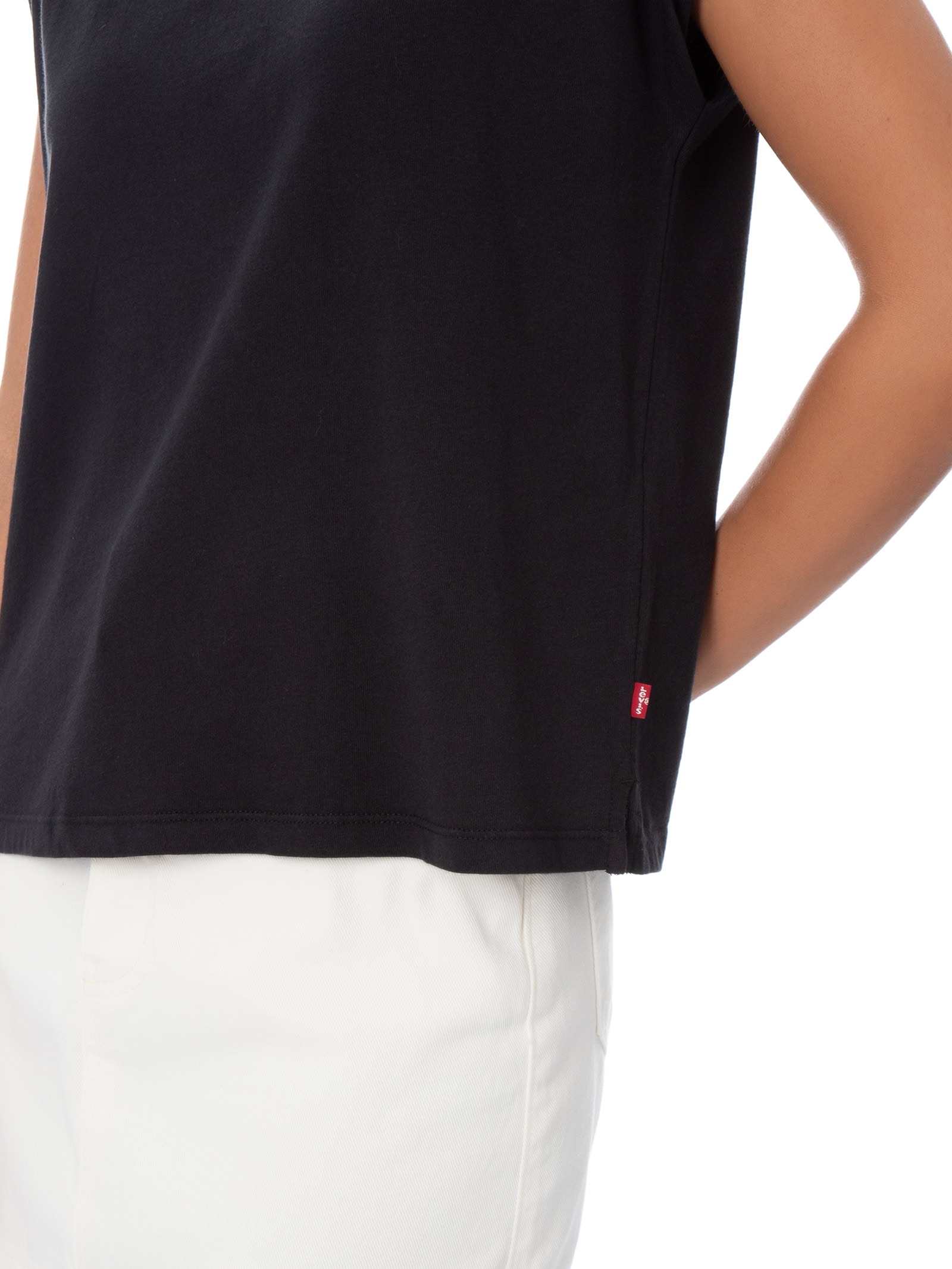 Camiseta Feminina Pleated Muscle Tank Preto Levi's