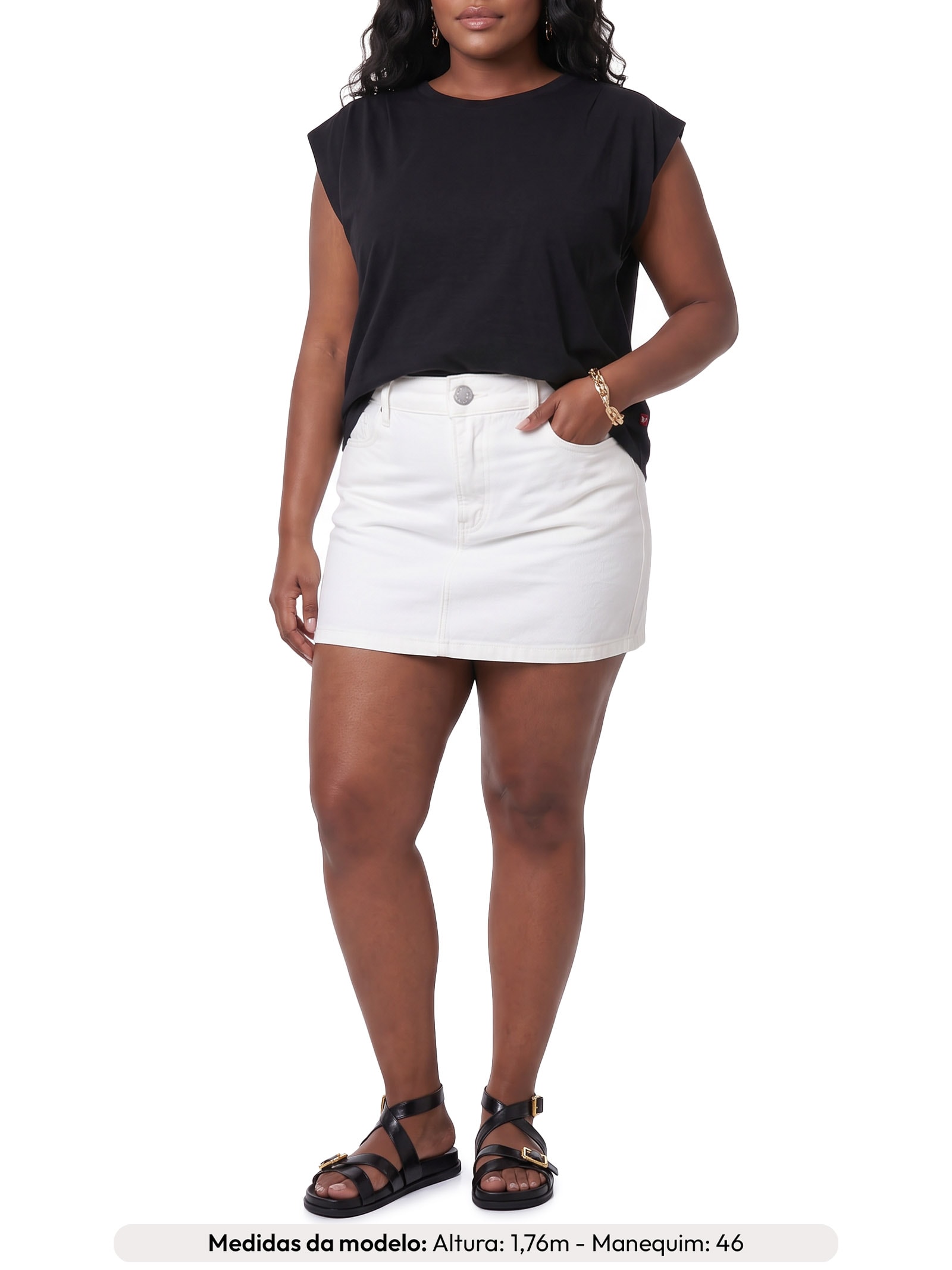 Camiseta Feminina Pleated Muscle Tank Preto Levi's