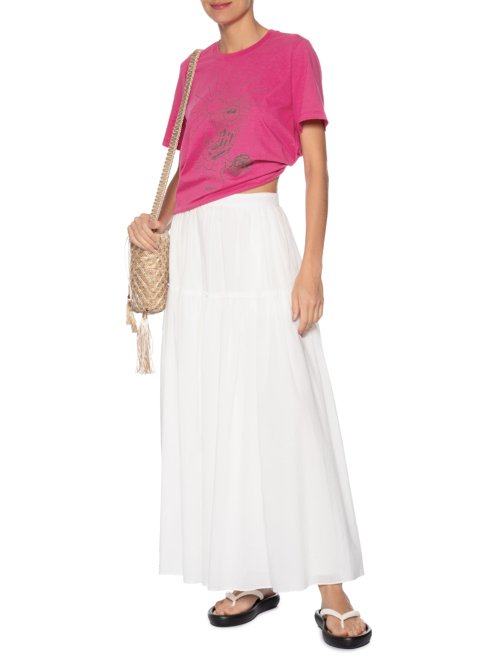 Camiseta Feminina Prainha Siga O Sol Rosa Farm Etc