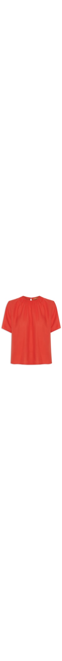 Camiseta Feminina Pregas Decote - Vermelho