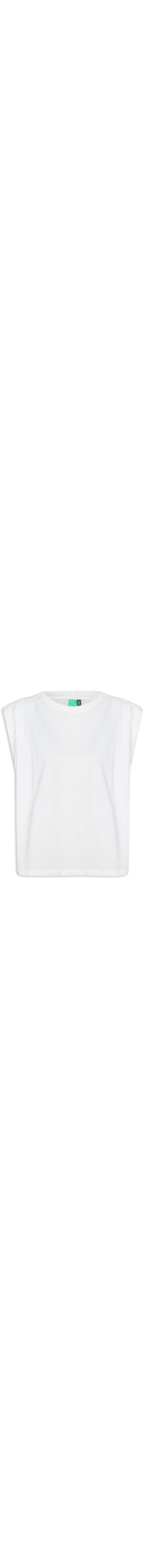 Camiseta Feminina Pregas Ombro - Off White