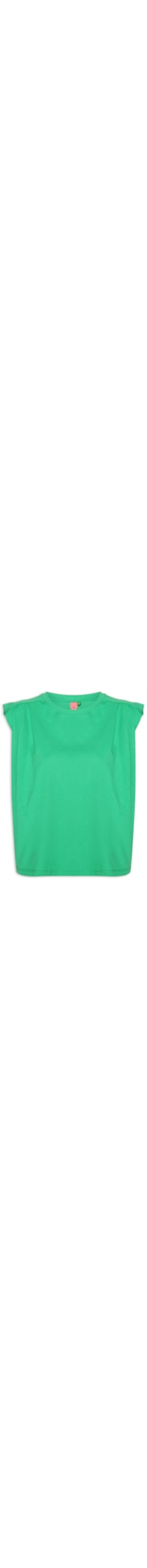 Camiseta Feminina Pregas Ombro - Verde