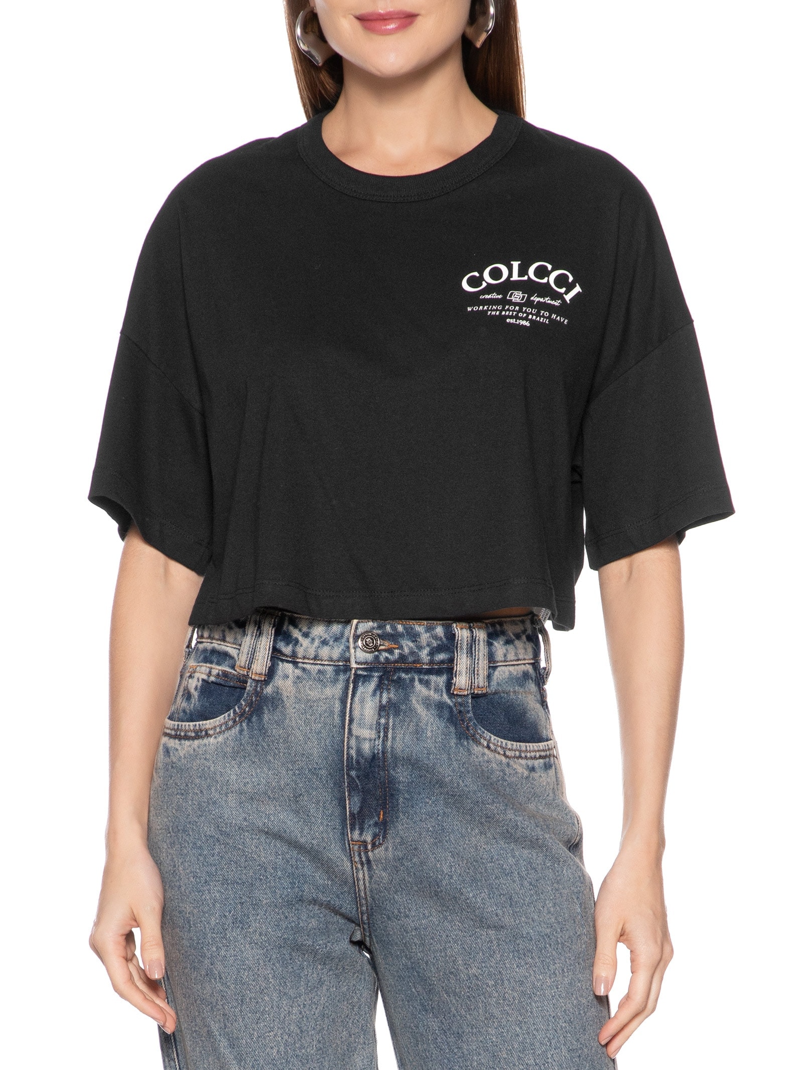 Camiseta Feminina Preto Colcci