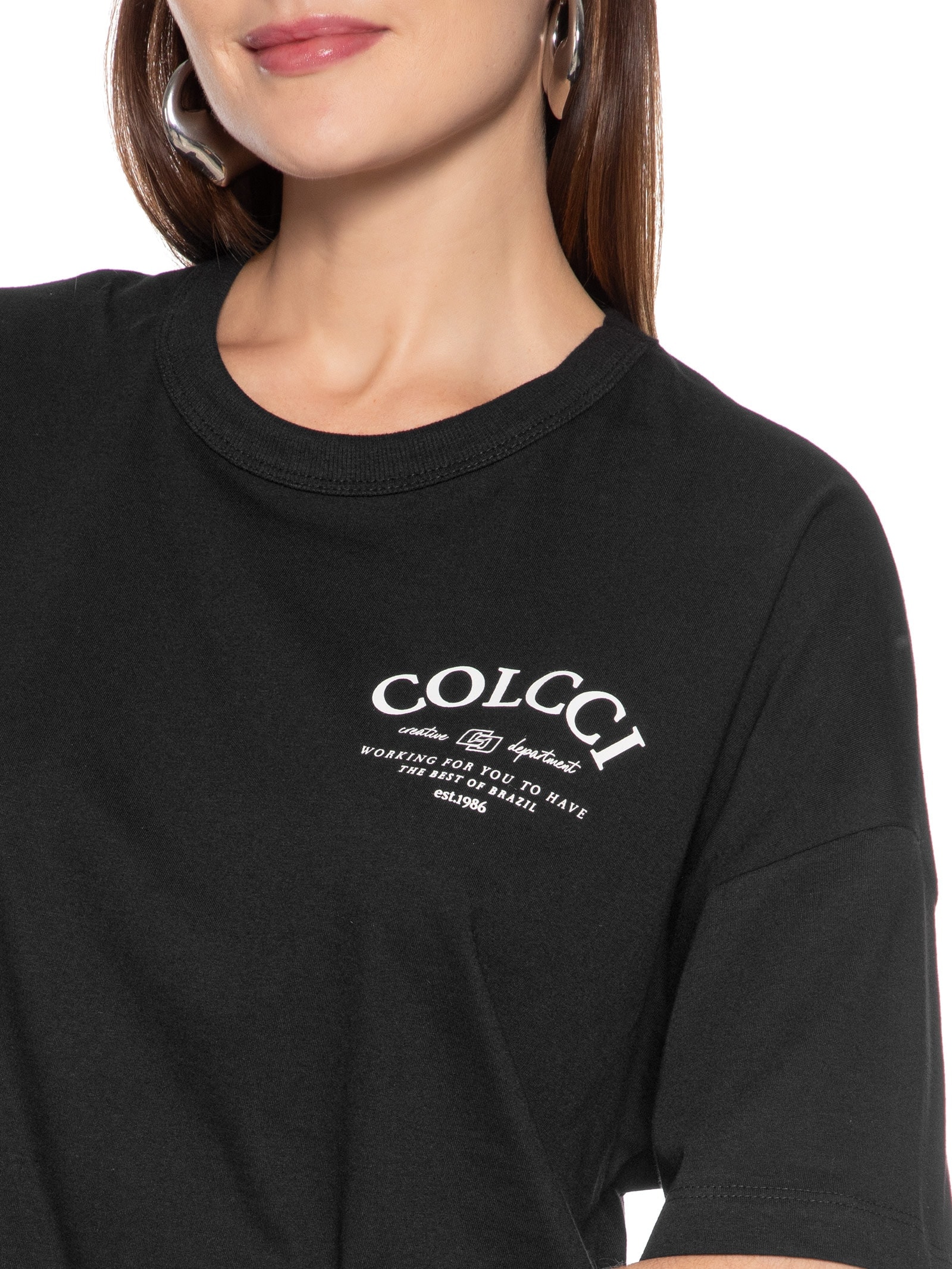 Camiseta Feminina Preto Colcci