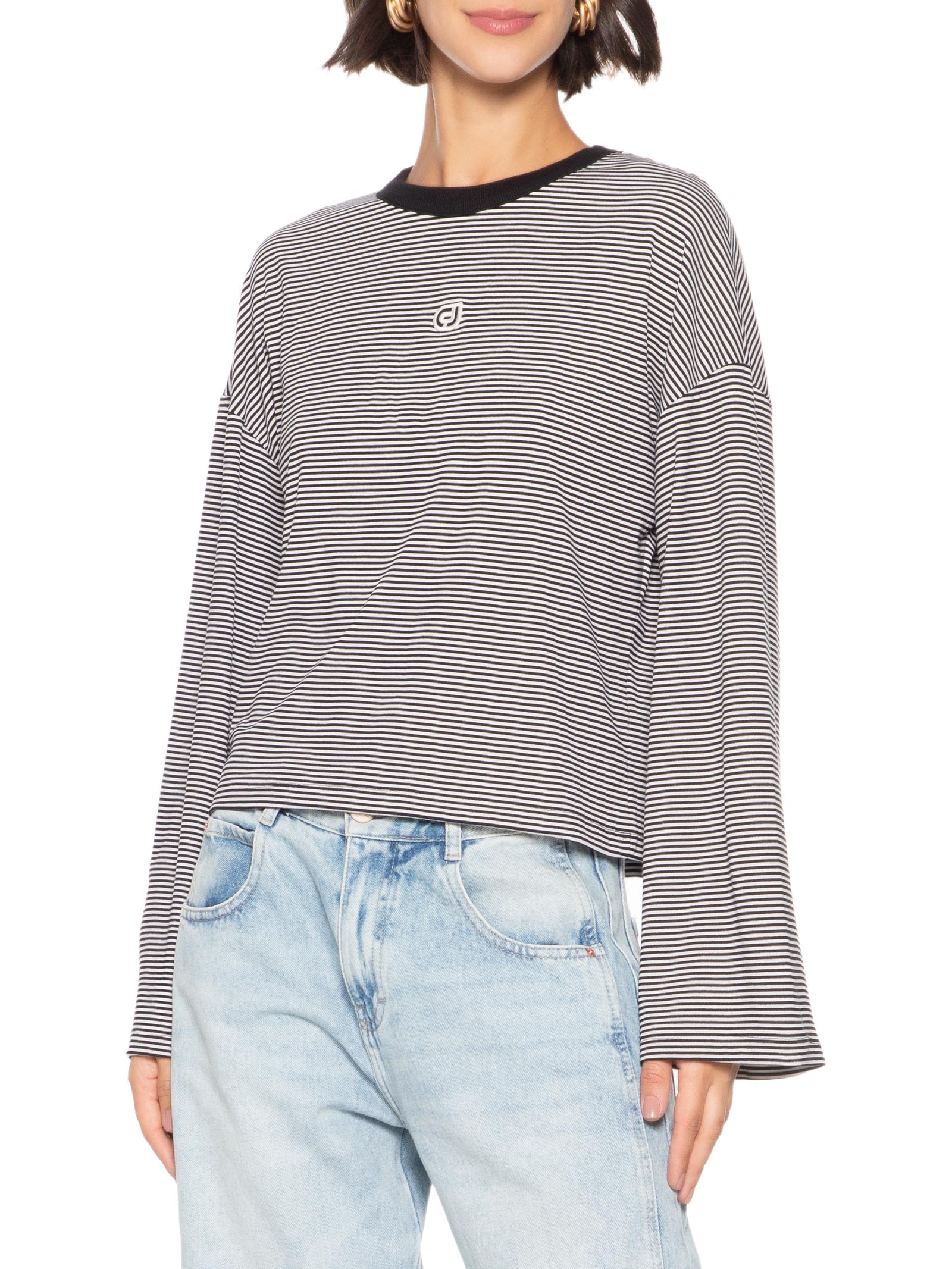 Camiseta Feminina Preto Colcci Jeans