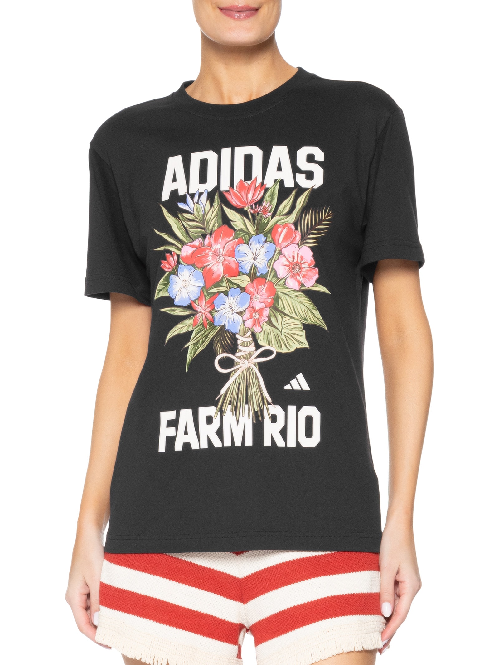 Camiseta Feminina Preto Adidas + Farm