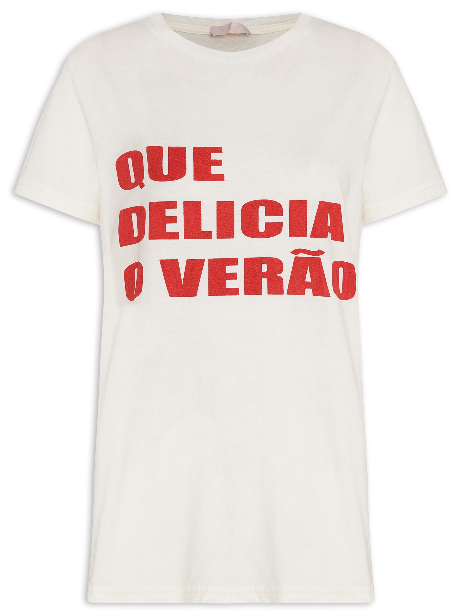 Camiseta Feminina Que Delícia O Verão Branco Triya