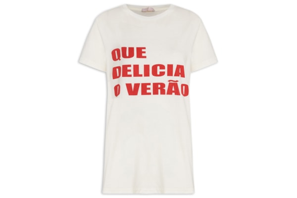 Camiseta Feminina Que Delícia O Verão - Branco