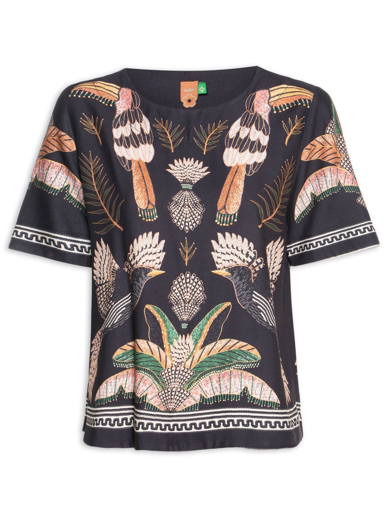Camiseta Feminina Recanto Dos Pássaros Preto Farm