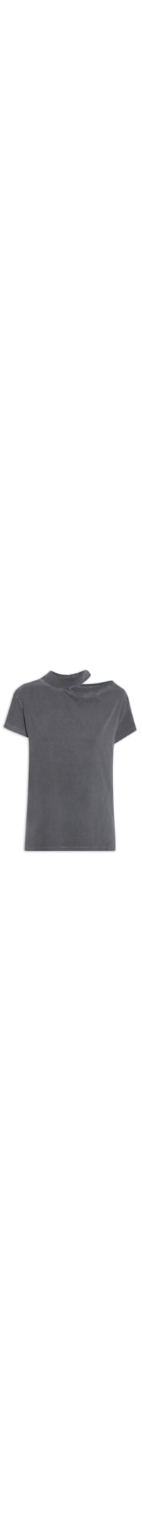 Camiseta Feminina Recorte Ombro - Preto