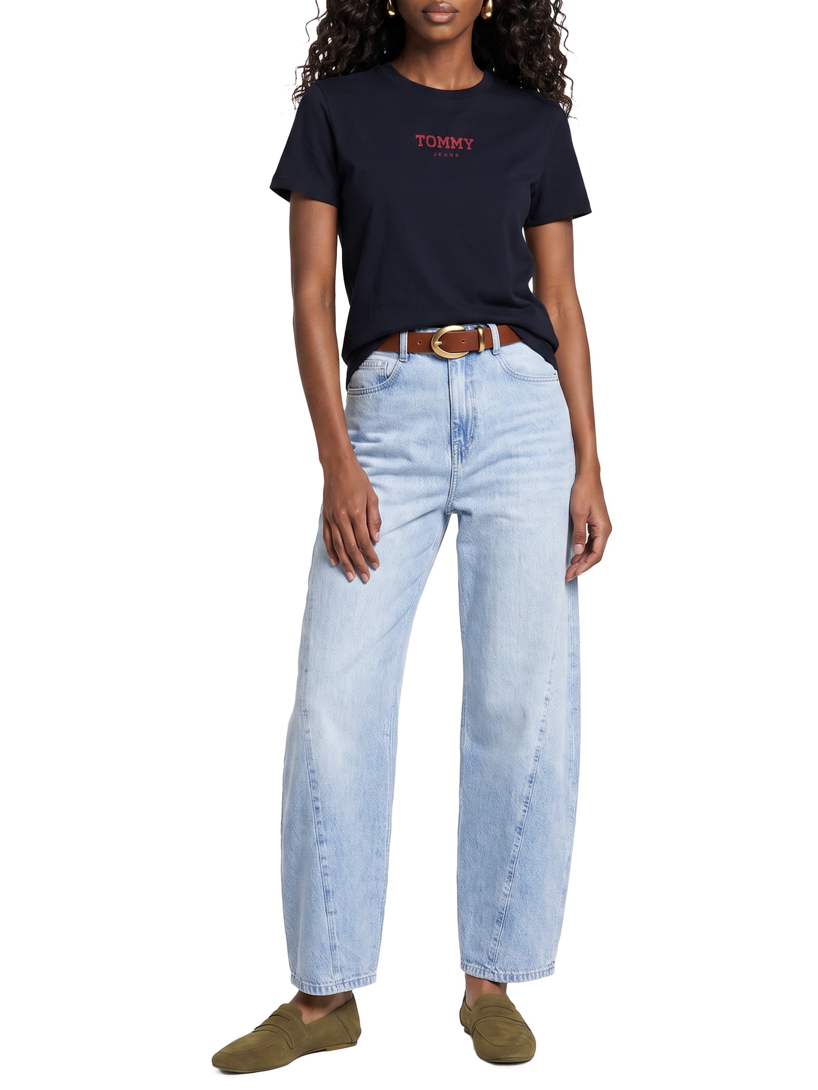 Camiseta Feminina Reg Essential Logo 2 Tee  – Azul Tommy Jeans