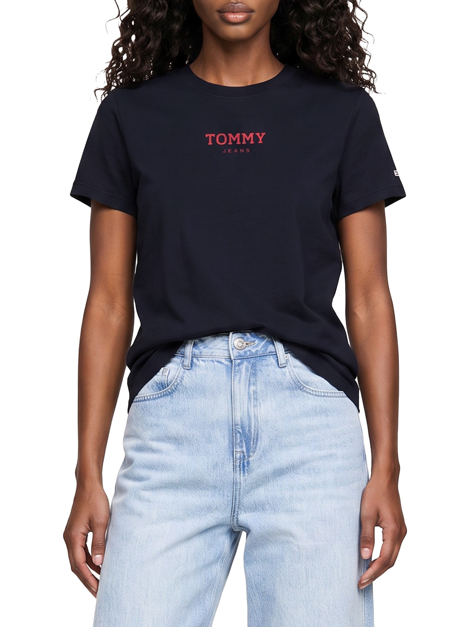 Camiseta Feminina Reg Essential Logo 2 Tee  – Azul Tommy Jeans