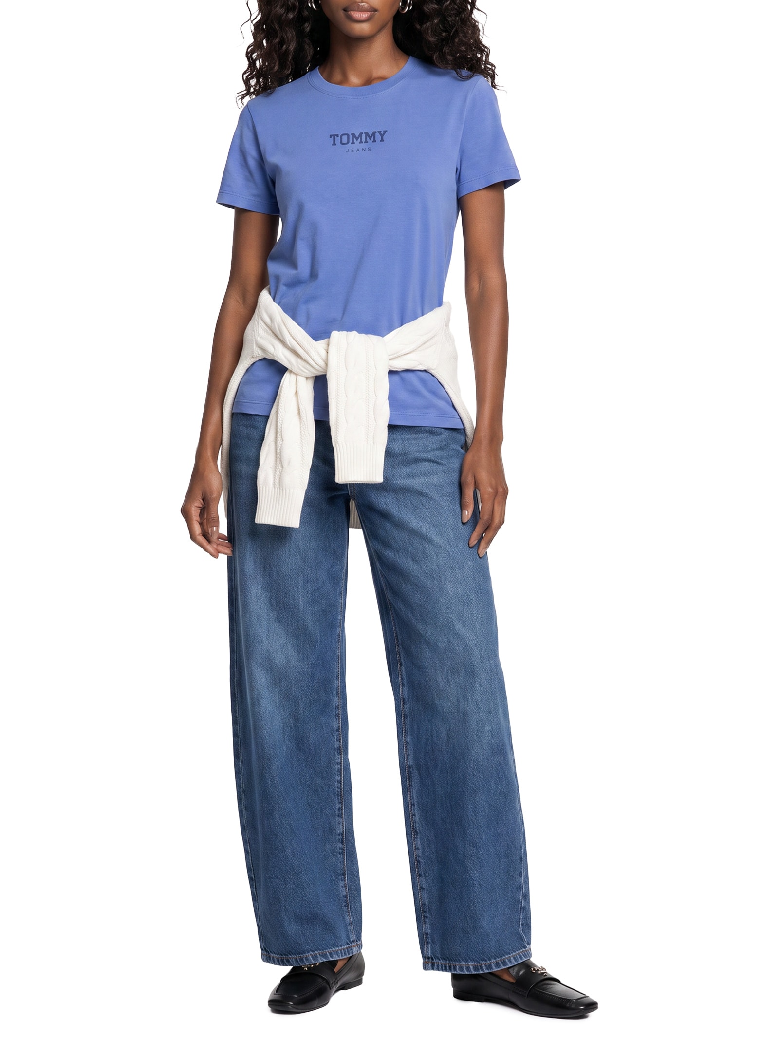 Camiseta Feminina Reg Essential Logo 2 Tee  – Azul Tommy Jeans