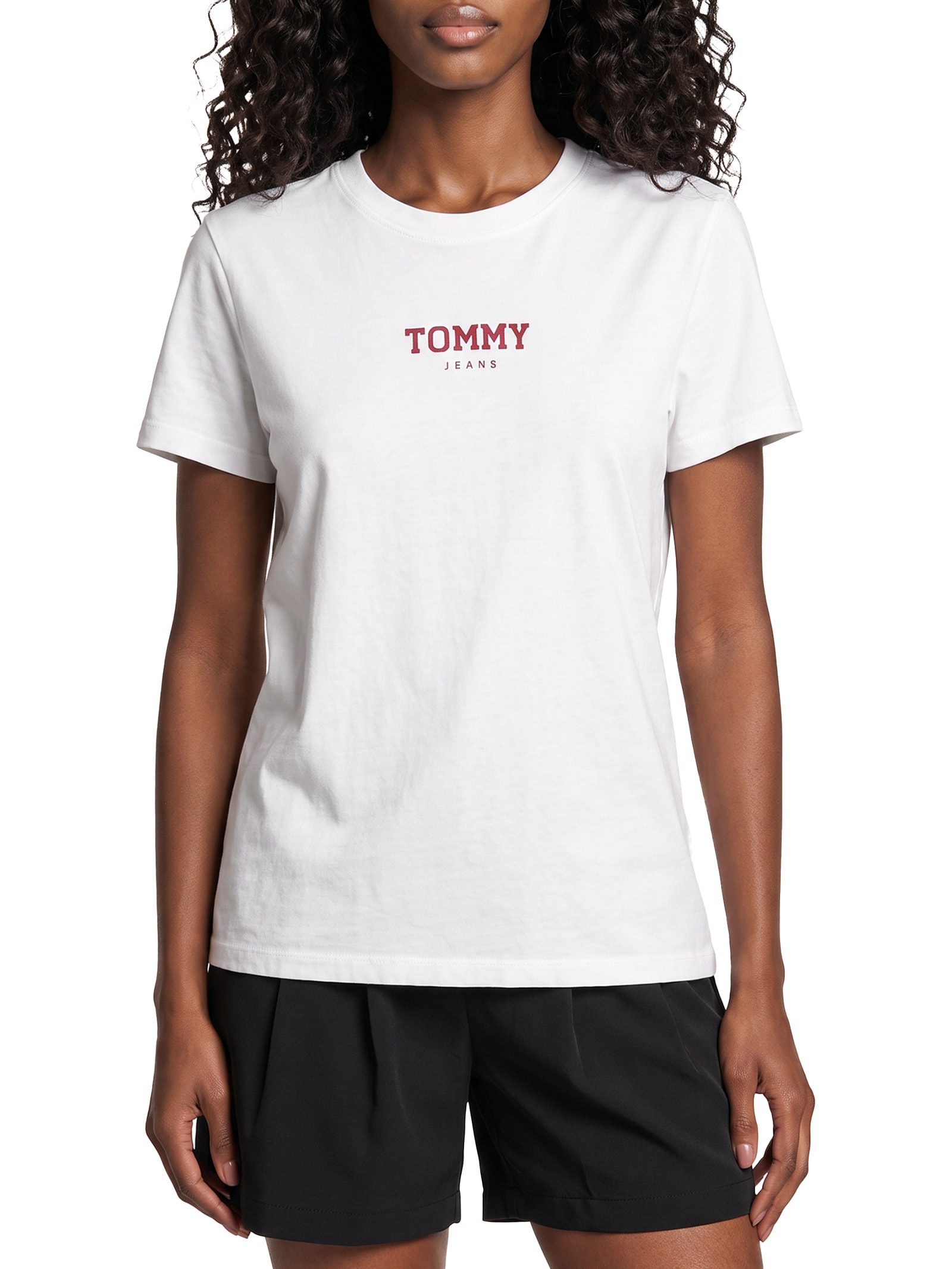 Camiseta Feminina Reg Essential Logo 2 Tee  – Branco Tommy Jeans