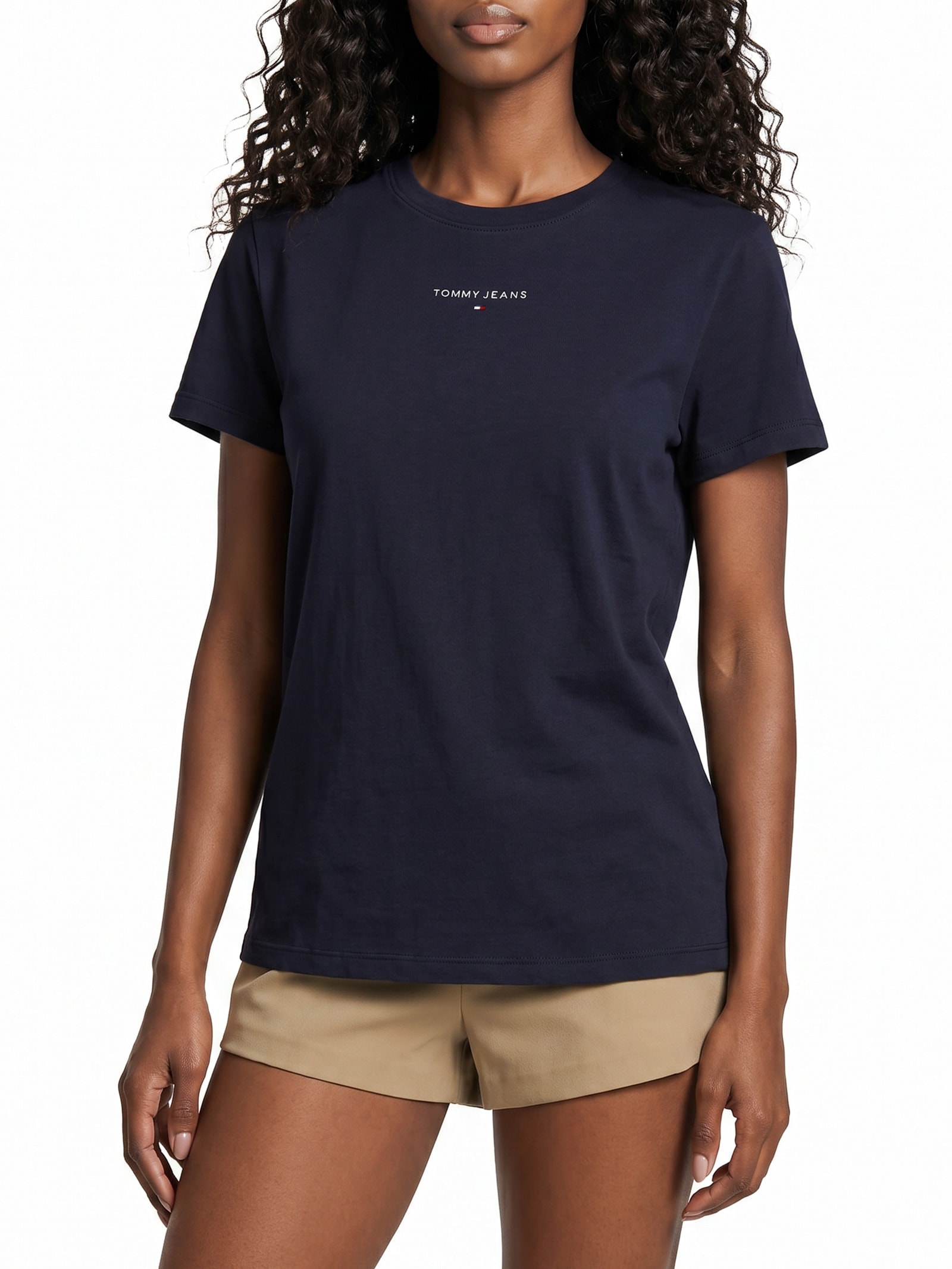 Camiseta Feminina Reg Linear SS Tee – Azul Tommy Jeans