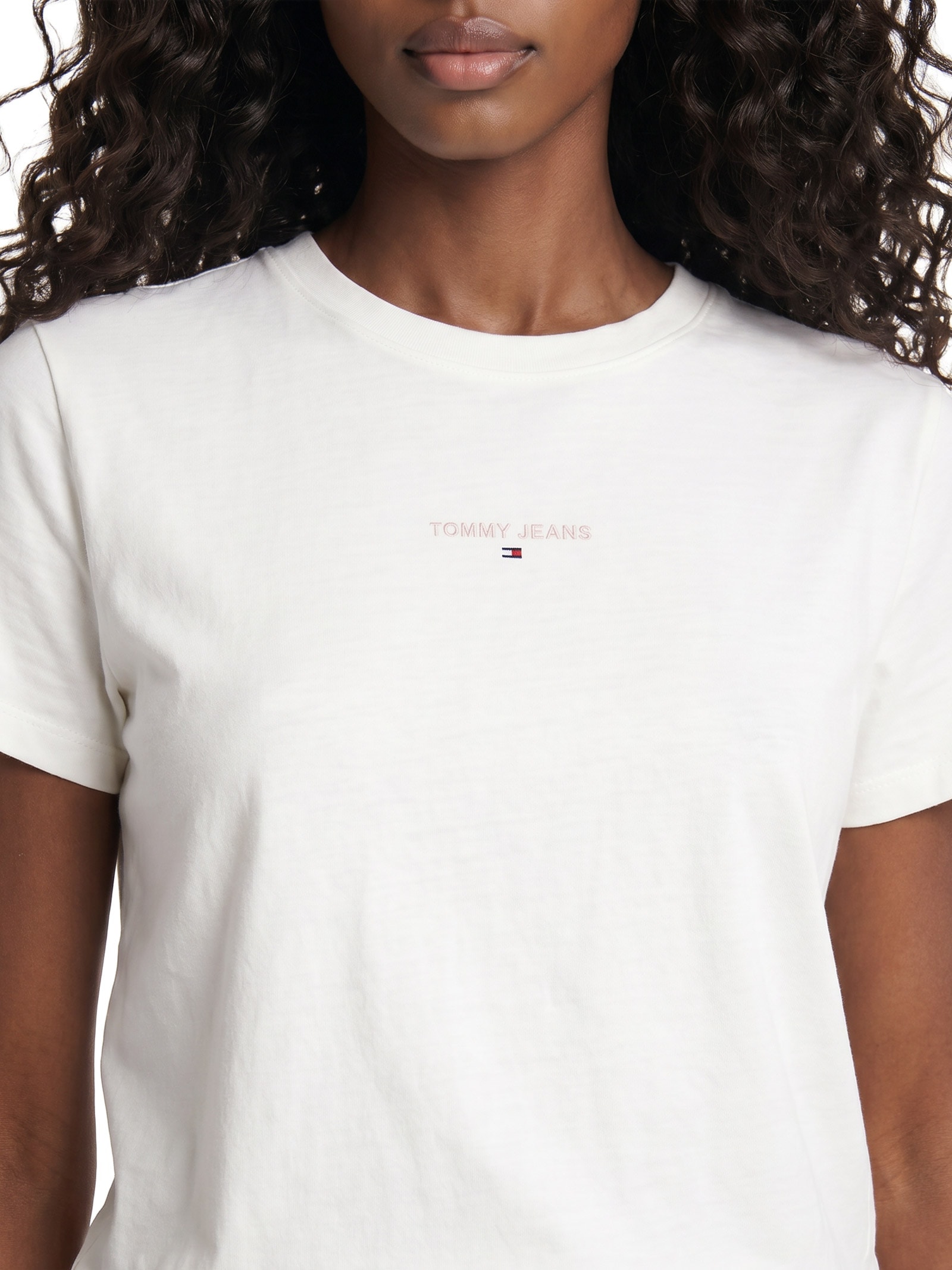 Camiseta Feminina Reg Linear SS Tee – Off White Tommy Jeans