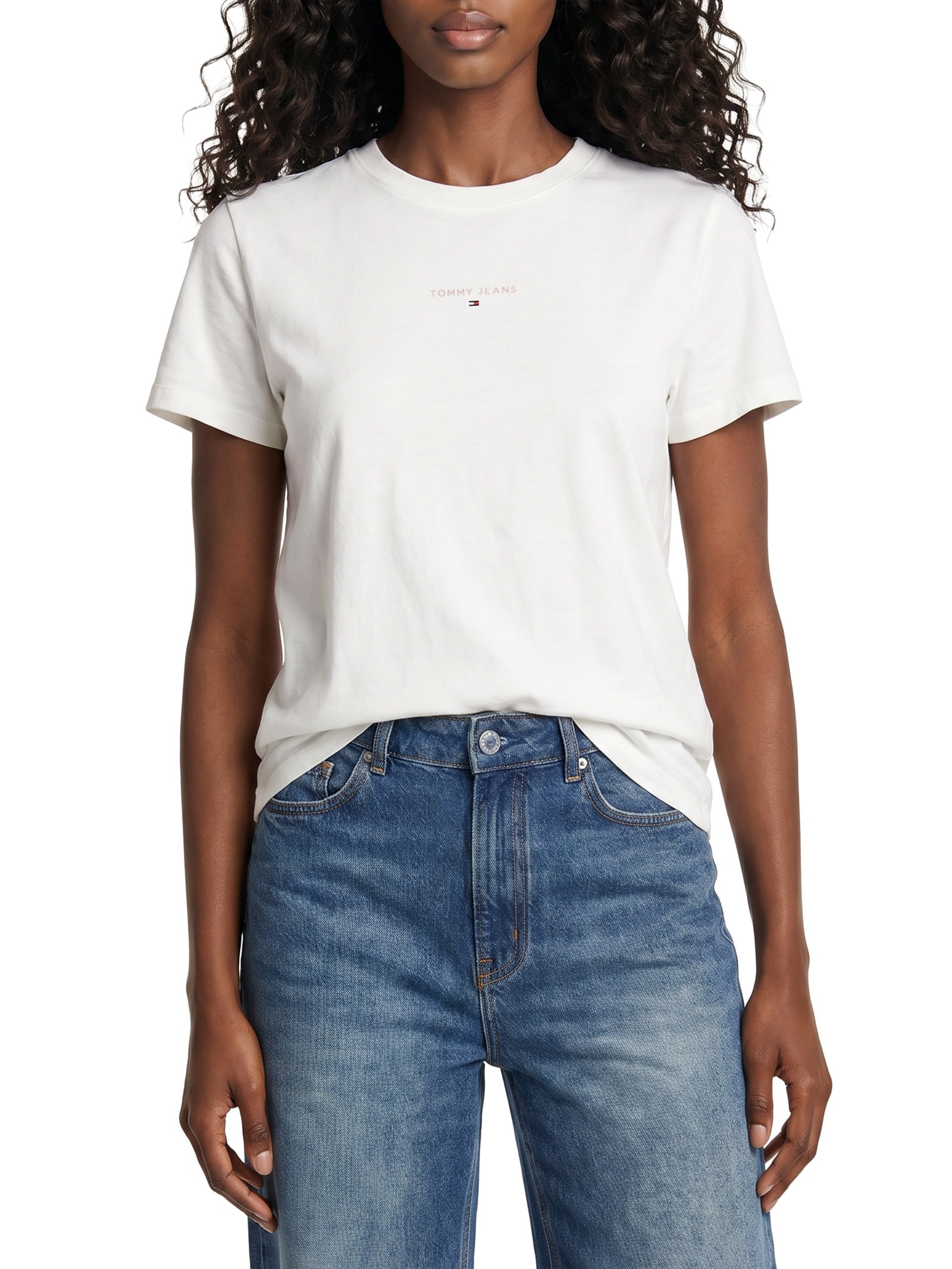 Camiseta Feminina Reg Linear SS Tee – Off White Tommy Jeans