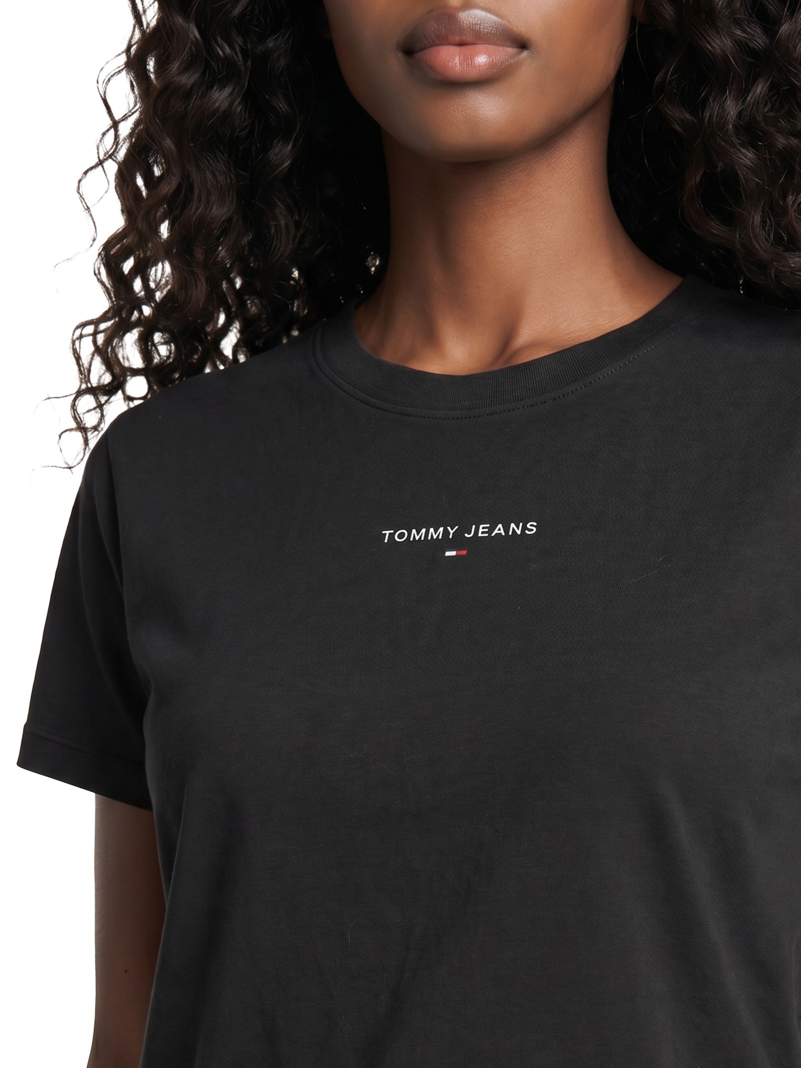 Camiseta Feminina Reg Linear SS Tee – Preto Tommy Jeans