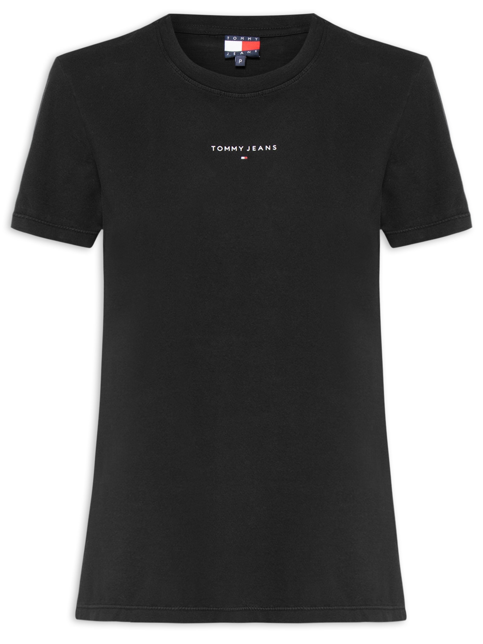 Camiseta Feminina Reg Linear SS Tee – Preto Tommy Jeans