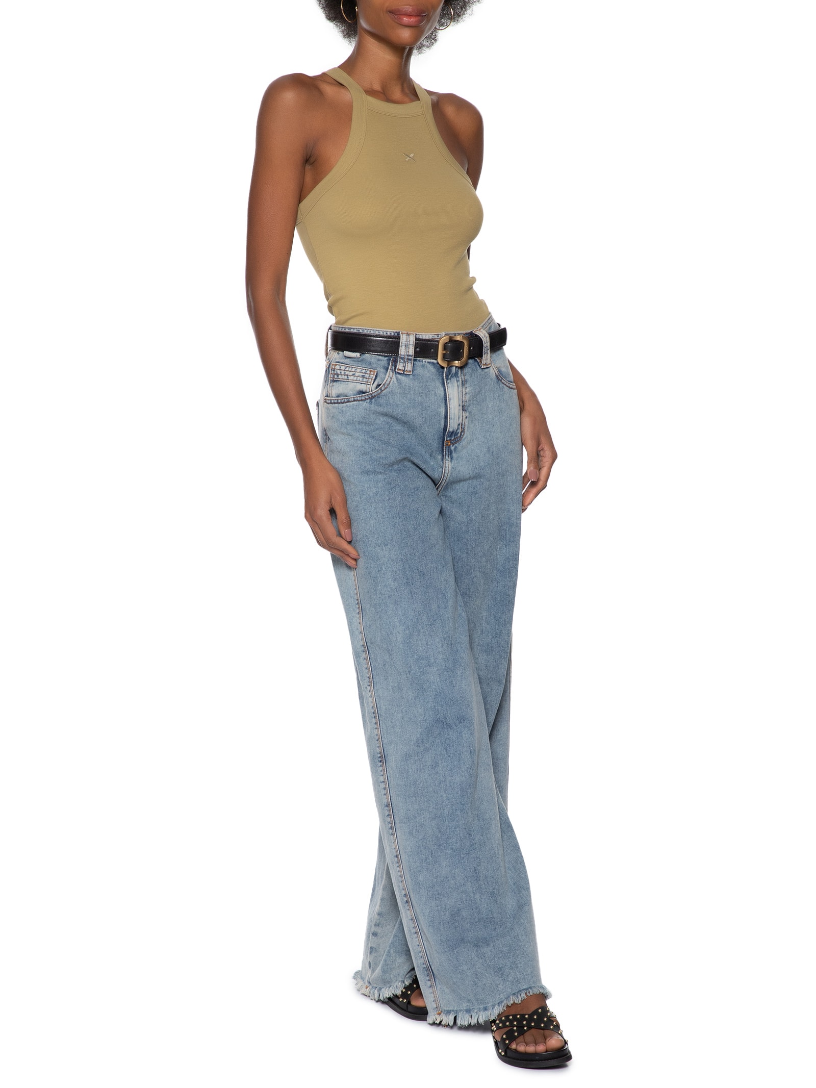 Camiseta Feminina Regata Marrom Hering