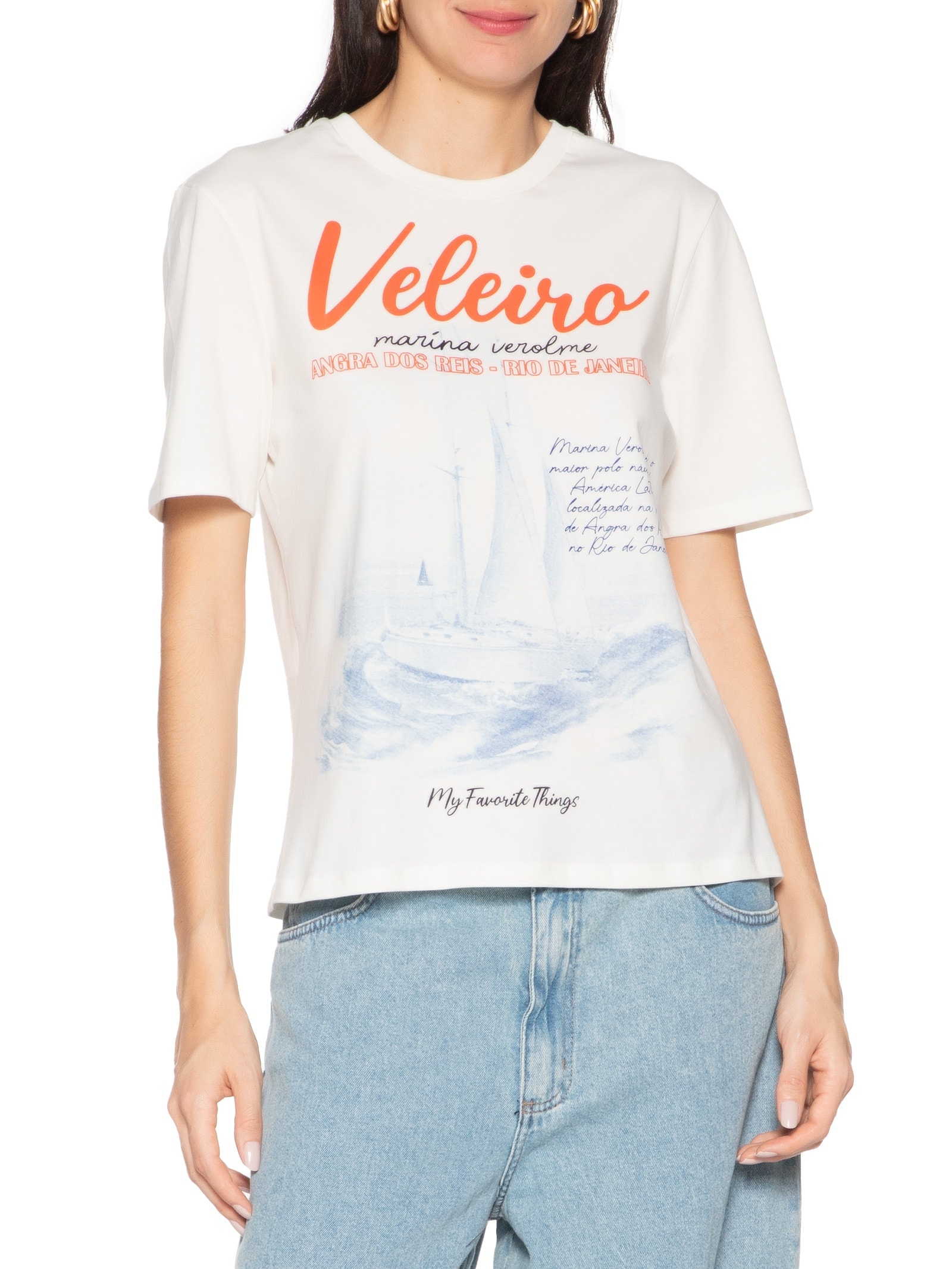 Camiseta Feminina Regular Branco My Favorite