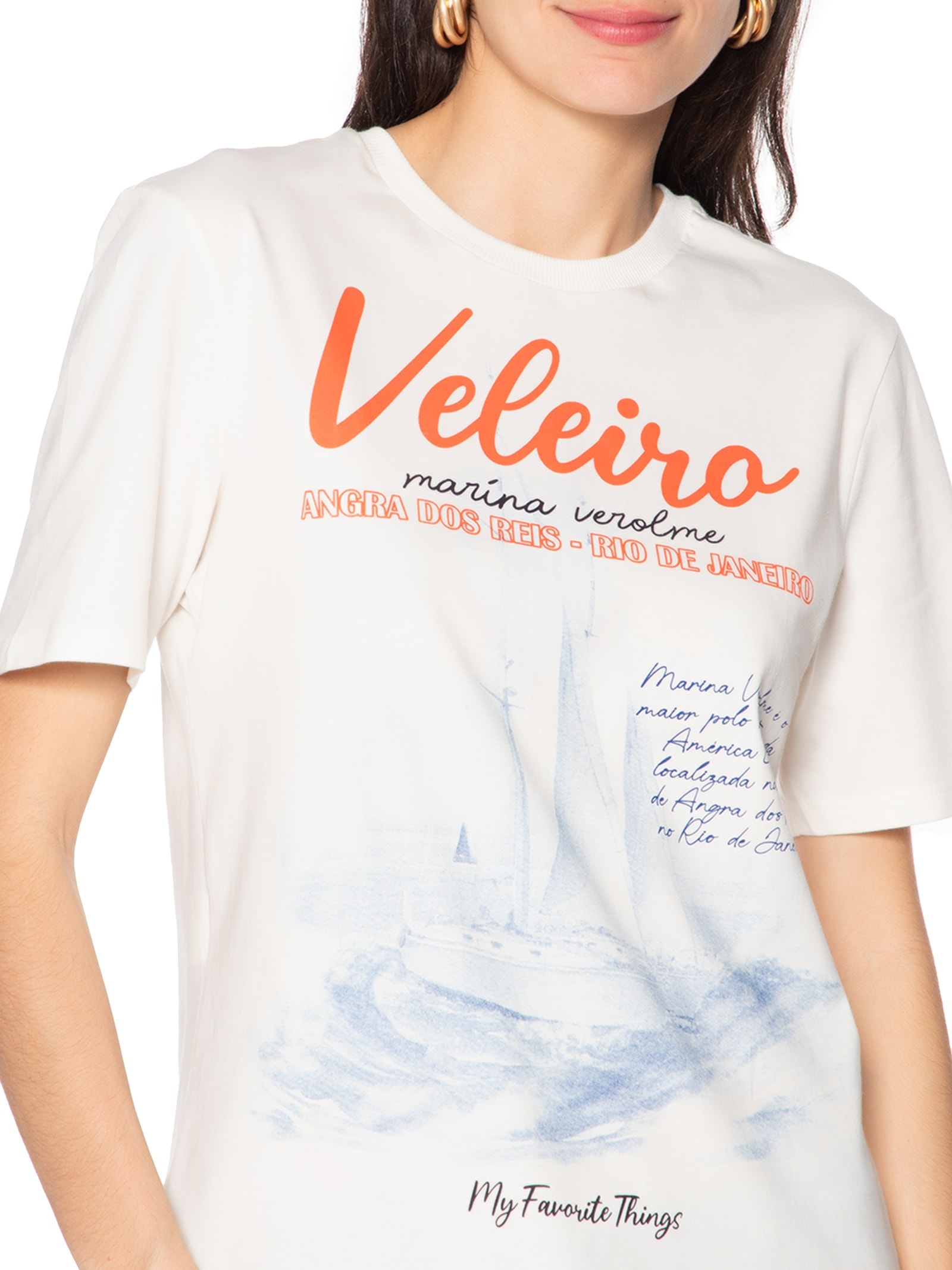 Camiseta Feminina Regular Branco My Favorite