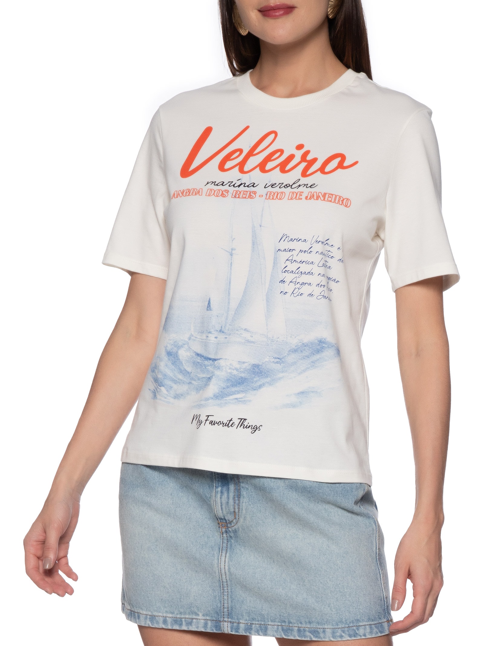 Camiseta Feminina Regular Branco My Favorite