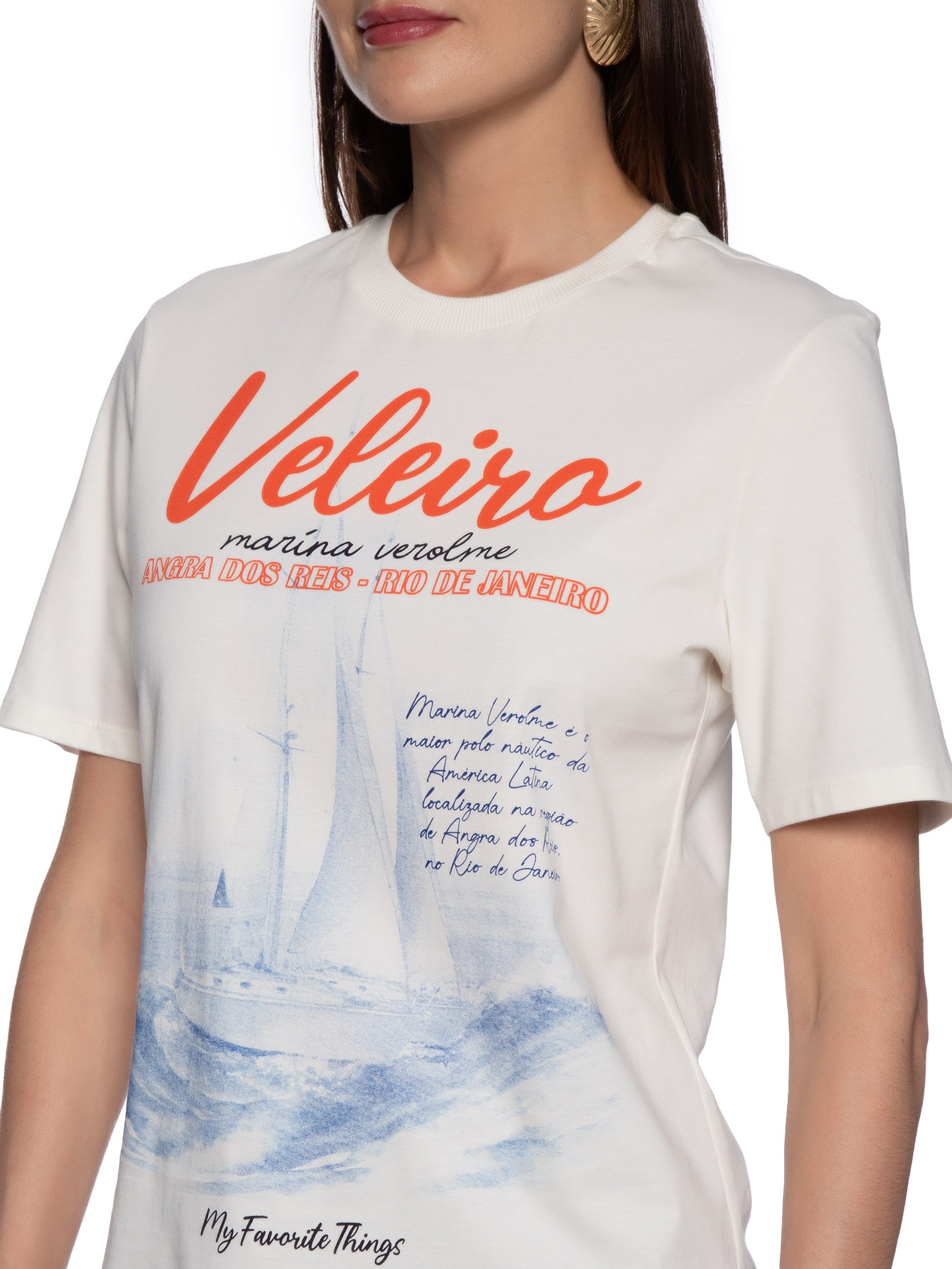 Camiseta Feminina Regular Branco My Favorite