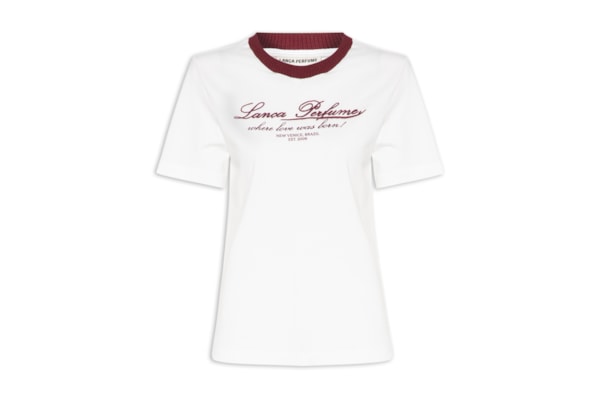 Camiseta Feminina Regular com Bordado – Off White