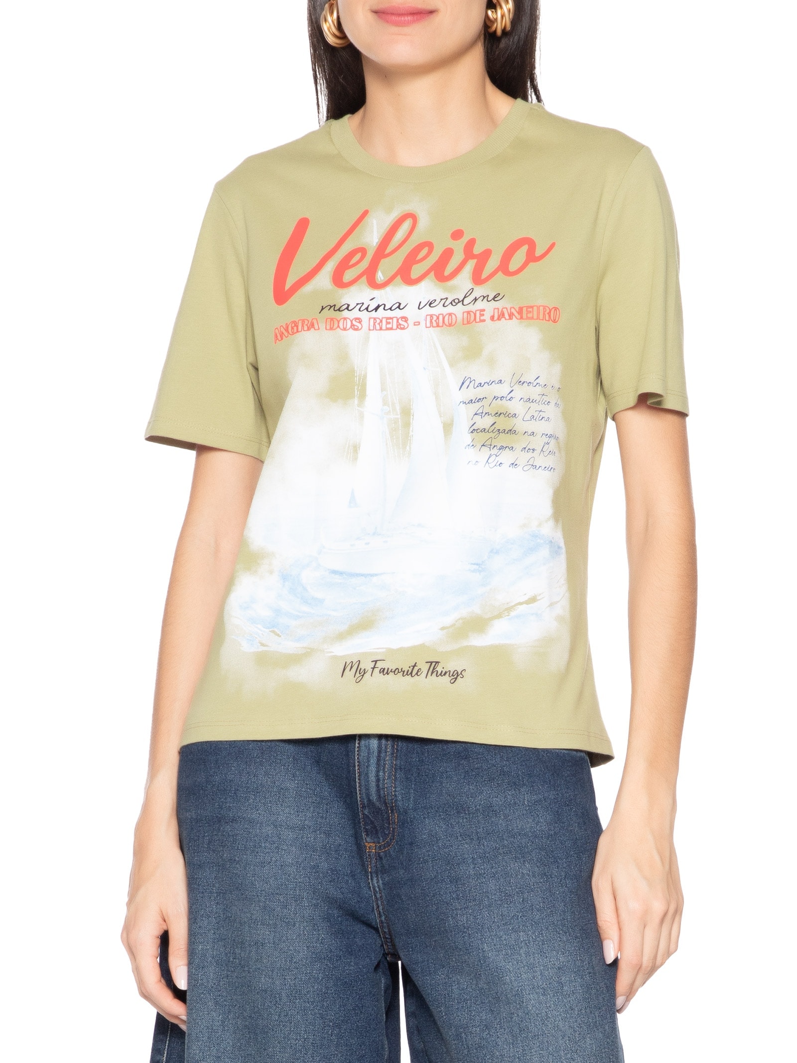 Camiseta Feminina Regular Verde My Favorite