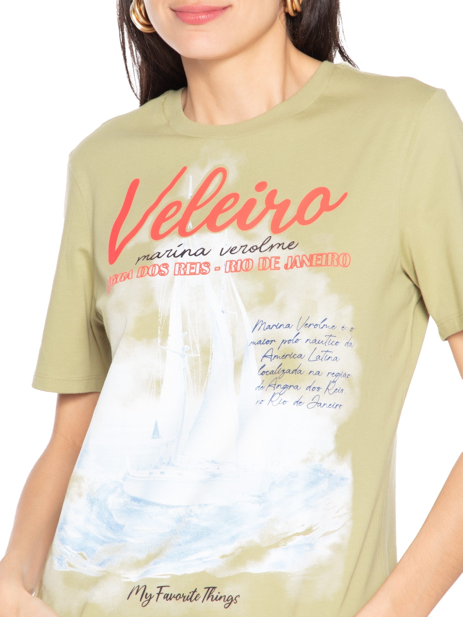 Camiseta Feminina Regular Verde My Favorite