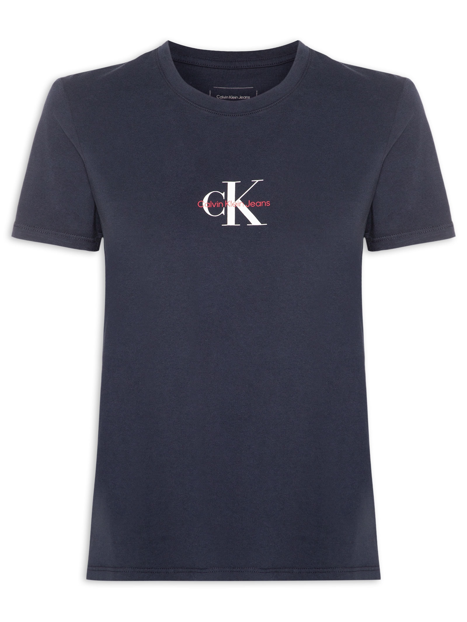 Camiseta Feminina Reissue Centralizado Azul Calvin Klein Jeans