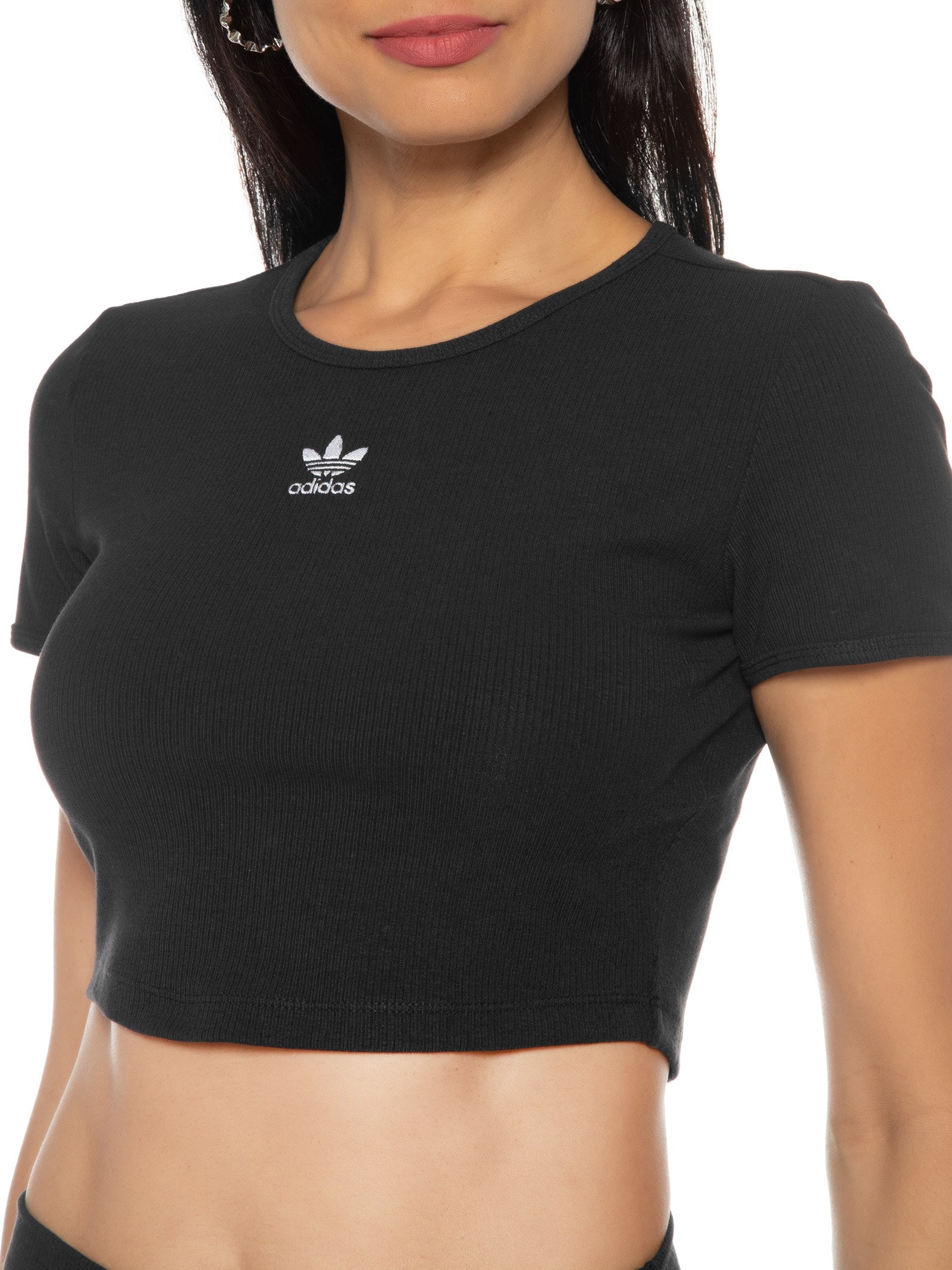 Adidas Originals Camiseta Feminina Ribana Cropped Preto