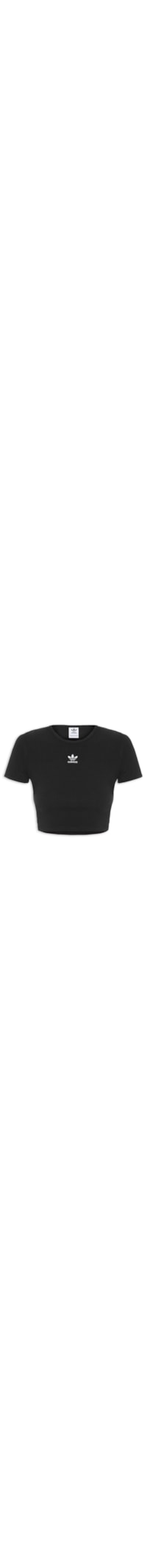 Camiseta Feminina Ribana Cropped - Preto